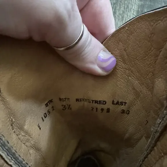 Corral Boots Vintage Aztec Bronze Turquoise Western Cowboy Boots E1052 Girls 3.5 - Picture 8 of 9